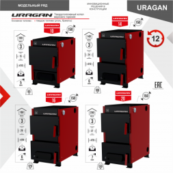 Котел твердотопливный URAGAN 20 с плитой